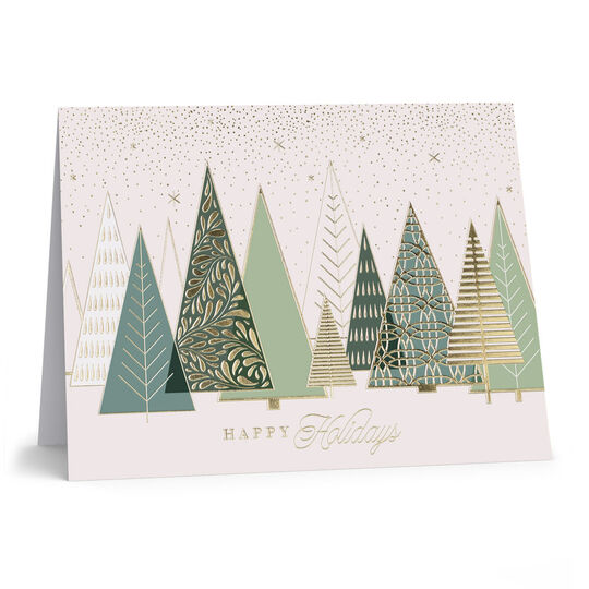 Geometric Trees Holiday Cards