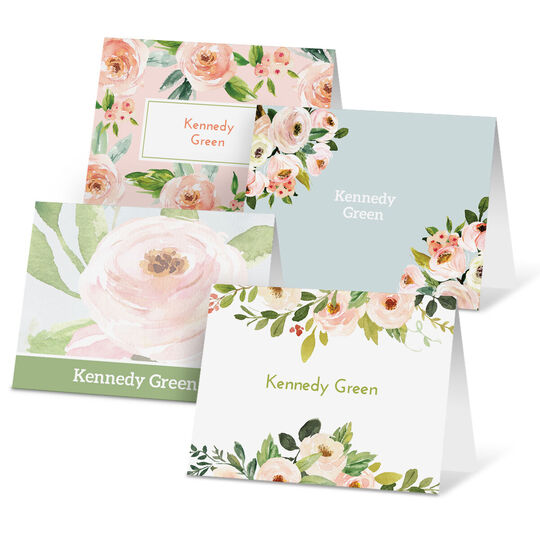 Pastel Roses Folded Note Card Collection