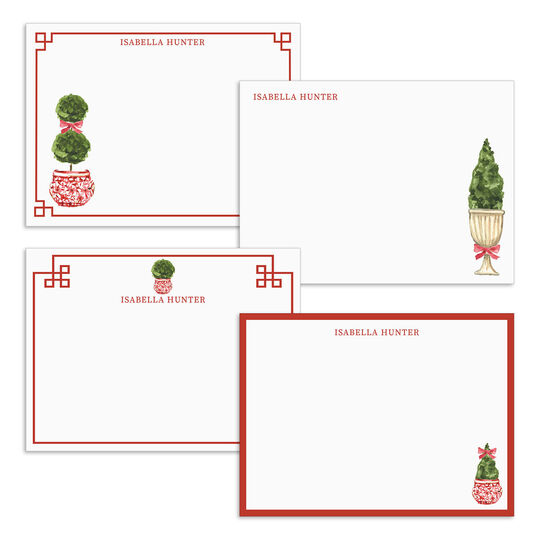 Holiday Topiary Flat Note Card Collection