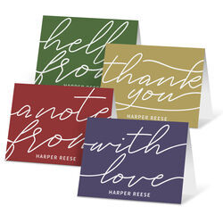 Script Greeting Folded Note Card Collection