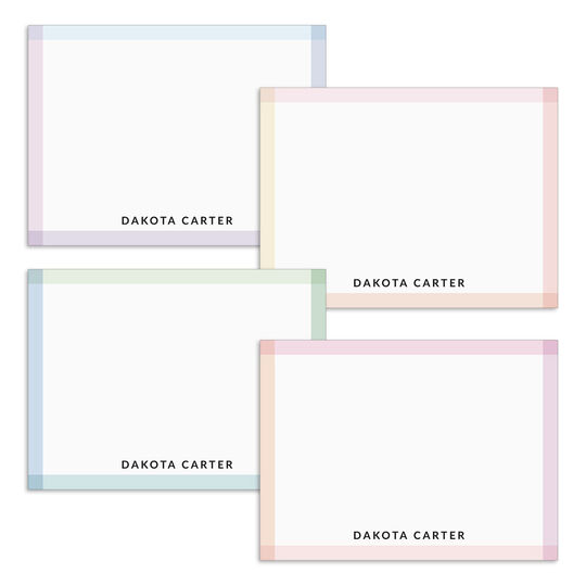 Pastel Border Flat Note Card Collection