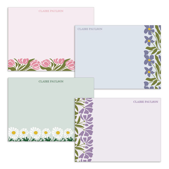 Blooming Borders Flat Note Card Collection