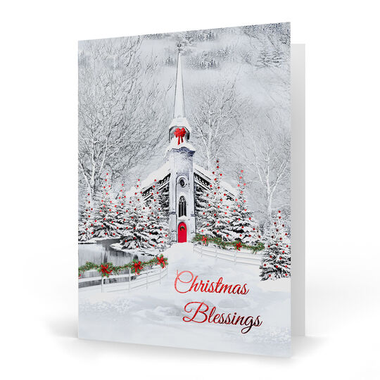 Christmas Blessings Folded Holiday Cards