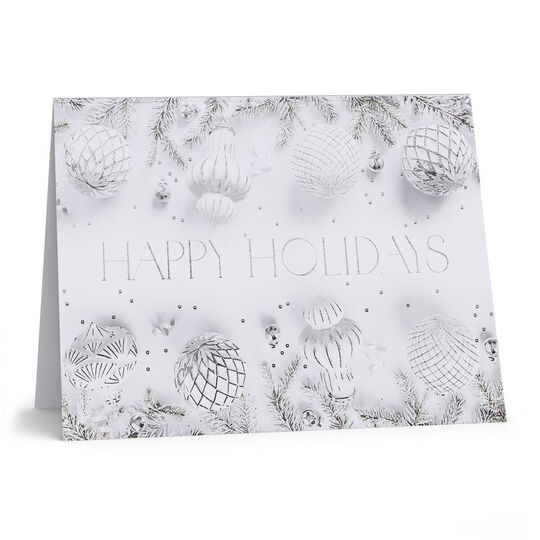 White Holidays Folded Holiday Cards