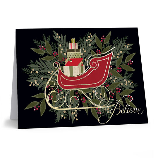 Holiday Sleigh Folded Holiday Cards