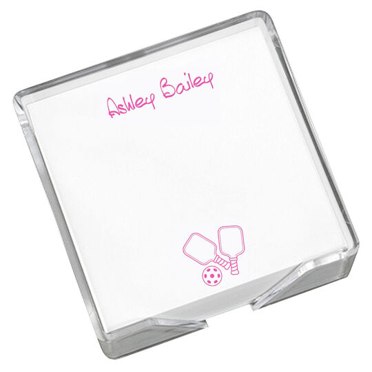 Pickleball Memo Square with Acrylic Holder