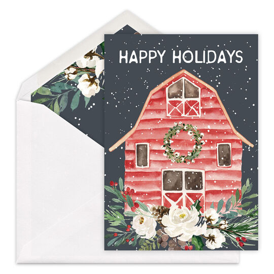 Merry Barn Folded Holiday Cards