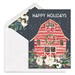 Merry Barn Folded Holiday Cards