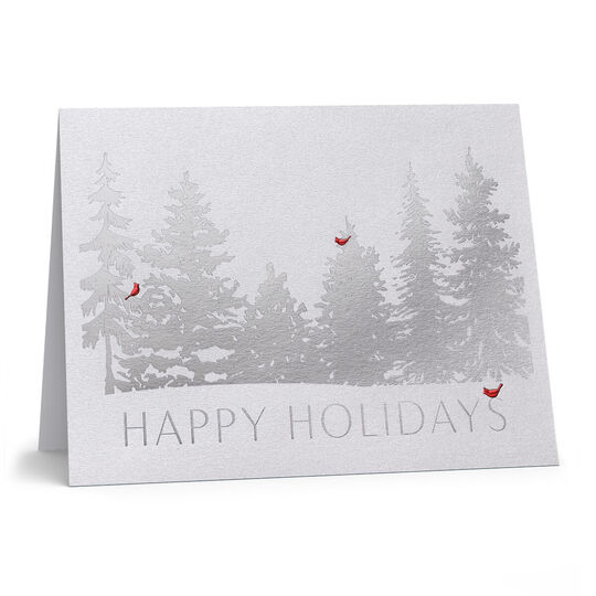 Scarlet Visitors Folded Holiday Cards
