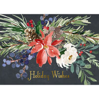 Holiday Wishes Enhanced Foil Folded Holiday Cards