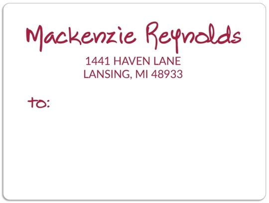 Studio Text Shipping Labels