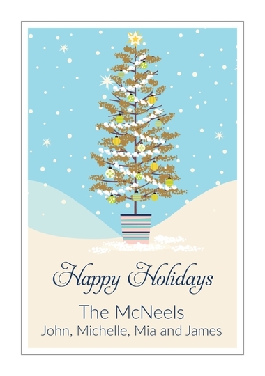 Festive Tree Vertical Gift Stickers