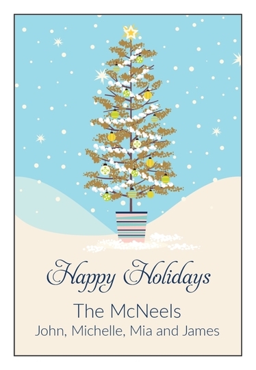Festive Tree Vertical Gift Stickers