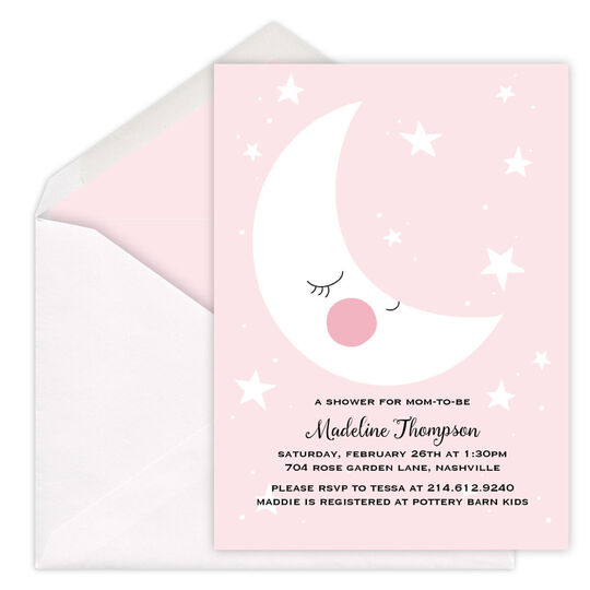 Moon and Stars Baby Shower Invitations