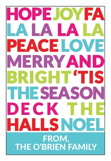 Colorful Holiday Text Vertical Gift Stickers