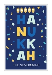 Stacked Hanukkah Vertical Gift Stickers