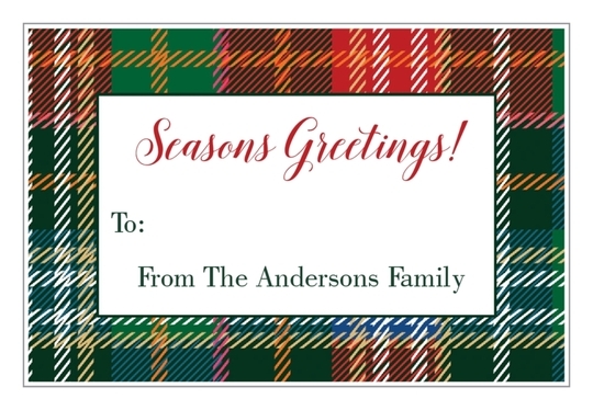 Colorful Plaid Gift Stickers