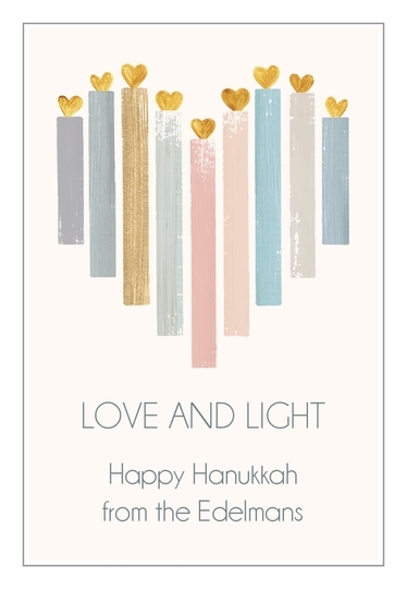 Hanukkah Heart Candles Gift Stickers
