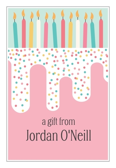 Sprinkled Birthday Cake Vertical Gift Stickers