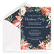 Navy Holiday Floral Invitations Image 1 of 2