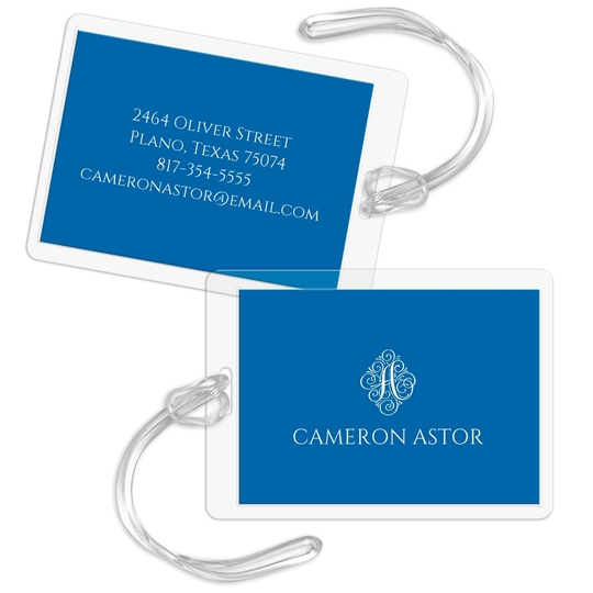 Ornate Initial Luggage Tags