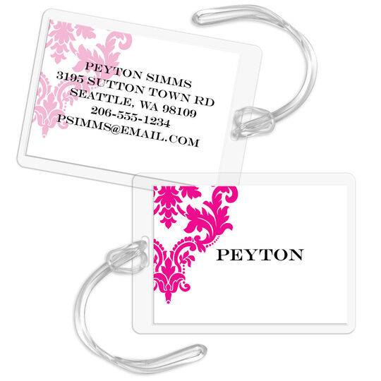 Damask Luggage Tags