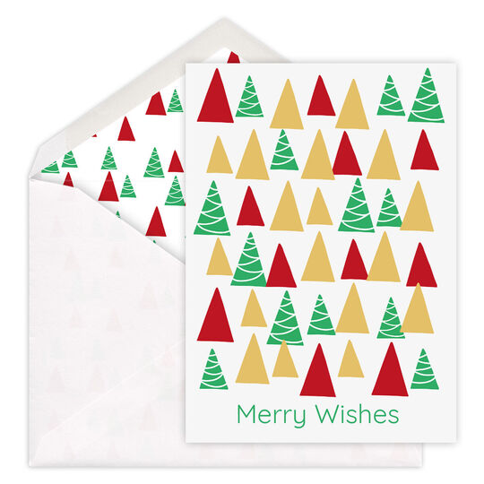 Modern Tree Folded Holiday Cards