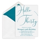 Script Hello Birthday Invitations Image 1 of 7