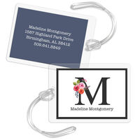 Floral Initial Luggage Tags