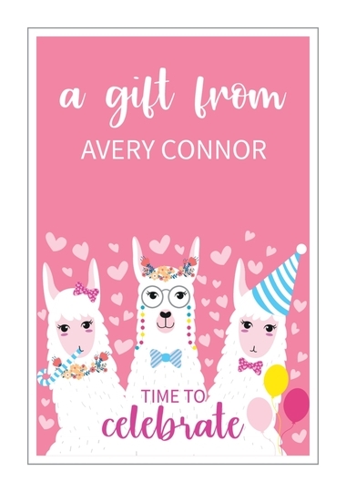 Party Llamas Vertical Gift Stickers