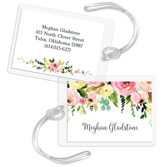 Spring Peonies Luggage Tags