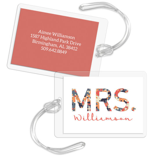 Floral Mrs. Luggage Tags