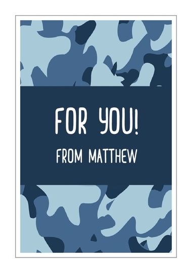 Blue Camo Gift Stickers