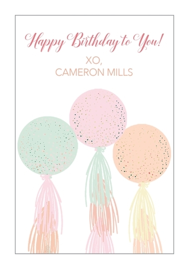 Tasseled Balloons Gift Stickers