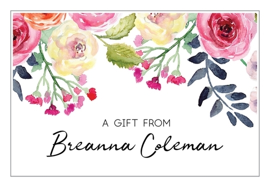 White Watercolor Roses Gift Stickers