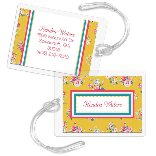 Tea Rose Luggage Tags