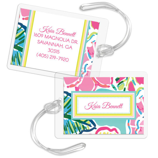 Tropical Floral Luggage Tags