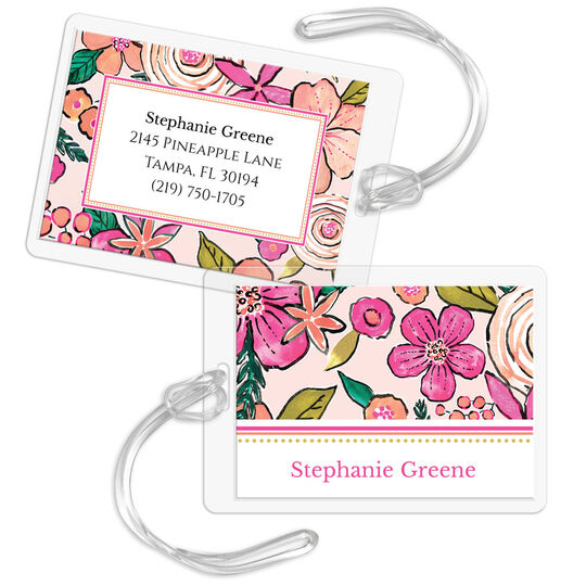 Modern Floral Luggage Tags