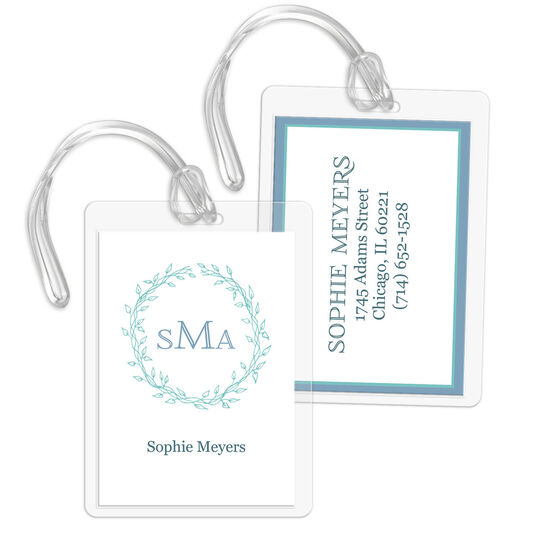 Monogram Wreath Luggage Tags