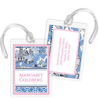 Blue Chinoiserie Luggage Tags