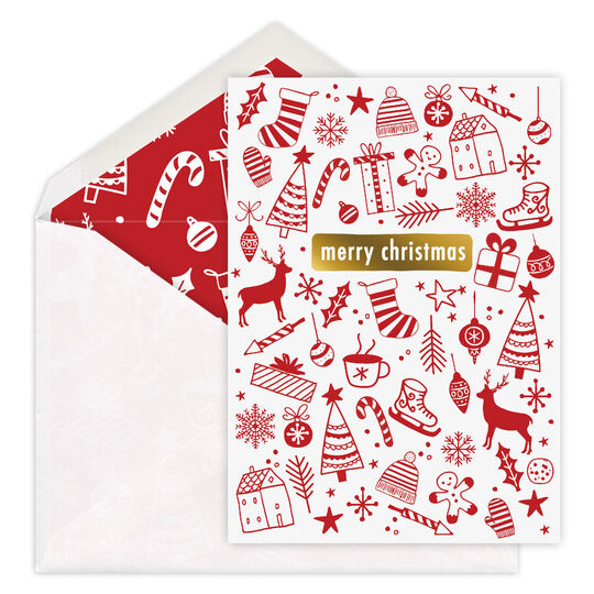 Tis the Season Foil Folded Holiday Cards