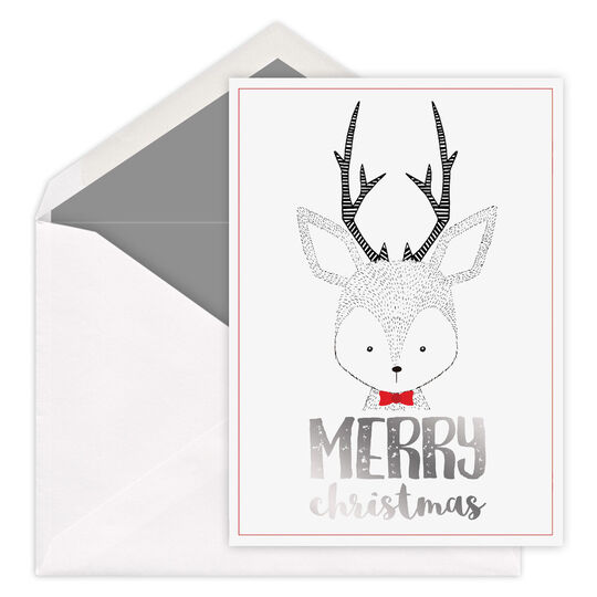 Holiday Deer Foil Folded Holiday Cards