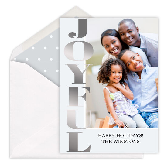 Joyful Foil Flat Holiday Photo Cards