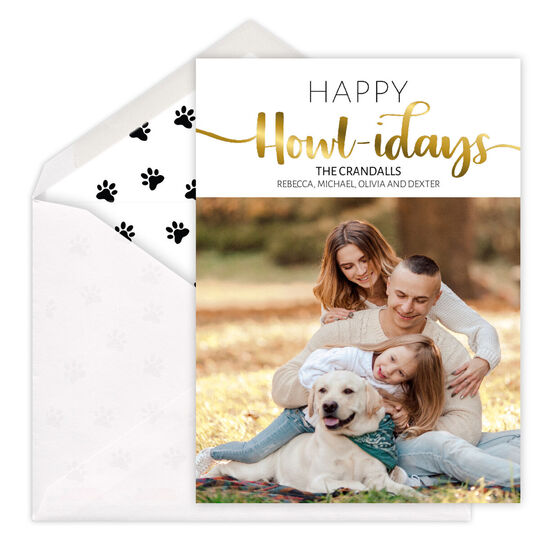 Happy Howlidays Foil Holiday Photo Cards