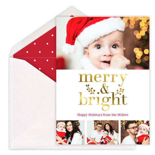 Merry & Bright Foil Photo Cards