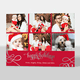 Red and Silver Foil Holiday Collage Photo Cards Image 3 of 3