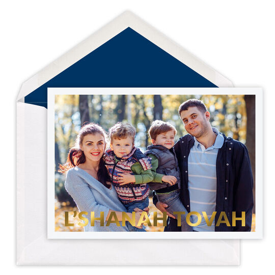 Foil Bold L'Shanah Tovah Photo Jewish New Year Cards