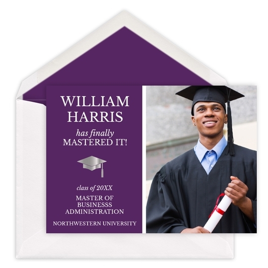 Mastered It Photo Foil Graduation Announcement