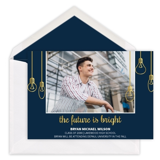 The Future is Bright Foil Photo Graduation Announcements
