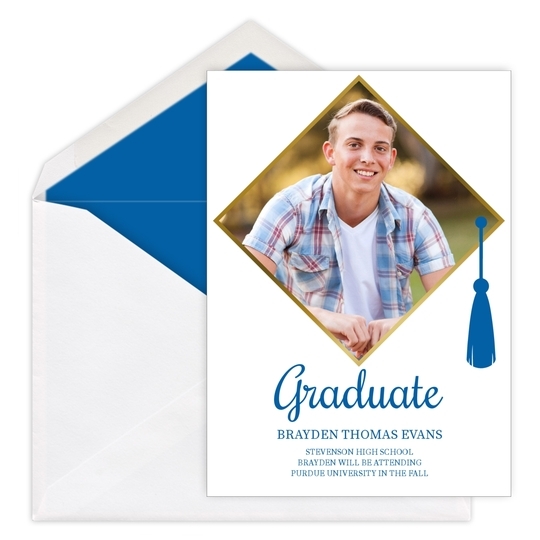 Foil Grad Cap Photo Graduation Announcements